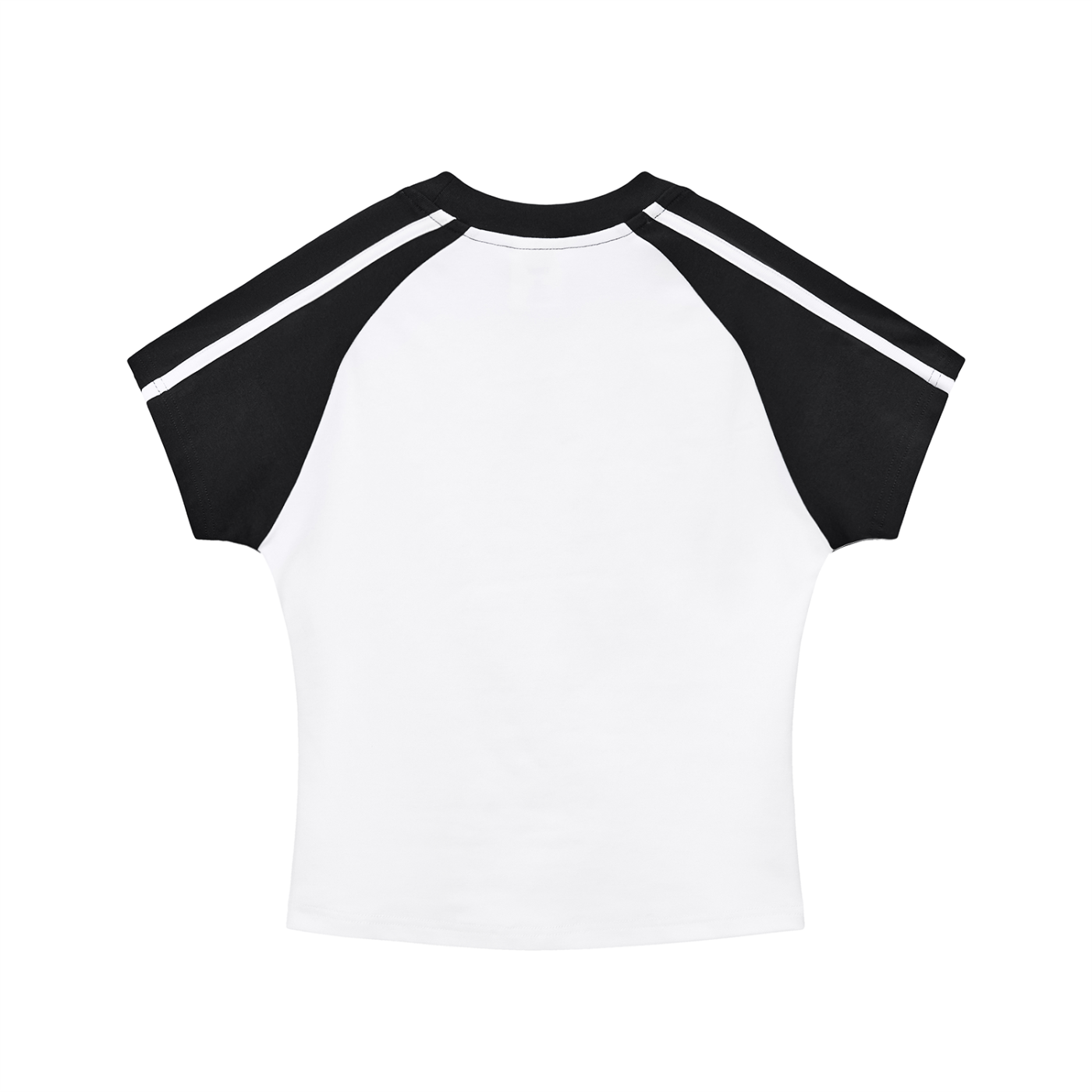 Contrast Stripes Bodycon Raglan Sleeve T-Shirt with logo