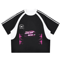 DreamWorld's Contrast Stripes Panel Mesh T-shirt