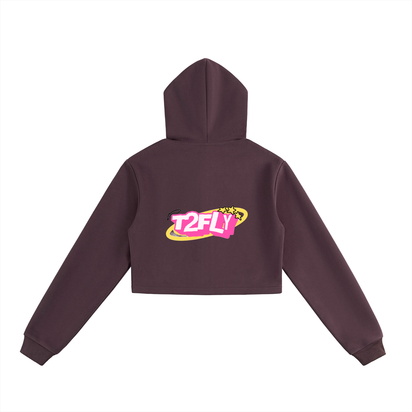 Dream World Essential Cropped Zip-Up Hoodie