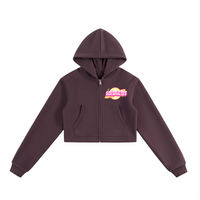 Dream World Essential Cropped Zip-Up Hoodie