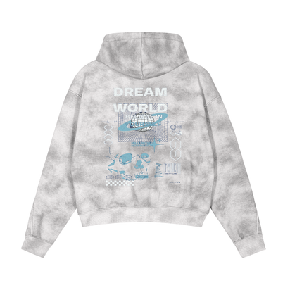 Dirty Washed Zip-Up Fleece Hoodie