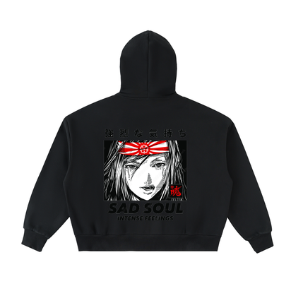 Fleeced Full-Zip Boxy Hoodie