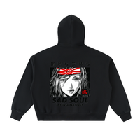 Fleeced Full-Zip Boxy Hoodie