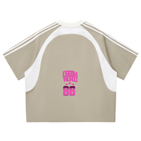 DreamWorld's Contrast Stripes Panel Mesh T-shirt