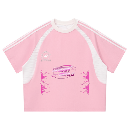 DreamWorld's Contrast Stripes Panel Mesh T-shirt