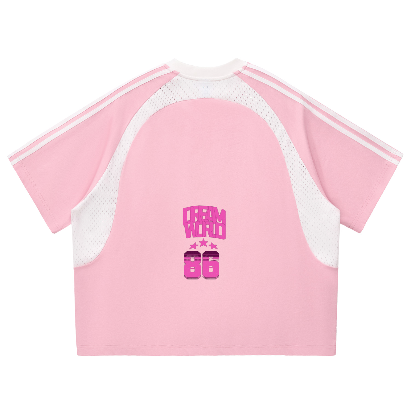 DreamWorld's Contrast Stripes Panel Mesh T-shirt